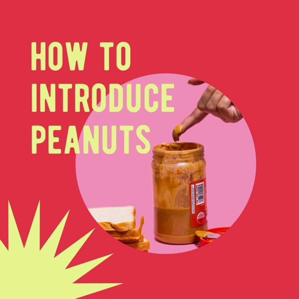 Baby tasting peanut butter for first time — early introduction for allergy prevention