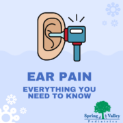 Ear Pain Child holding ear in pain — Spring Valley Pediatrics Washington DC
